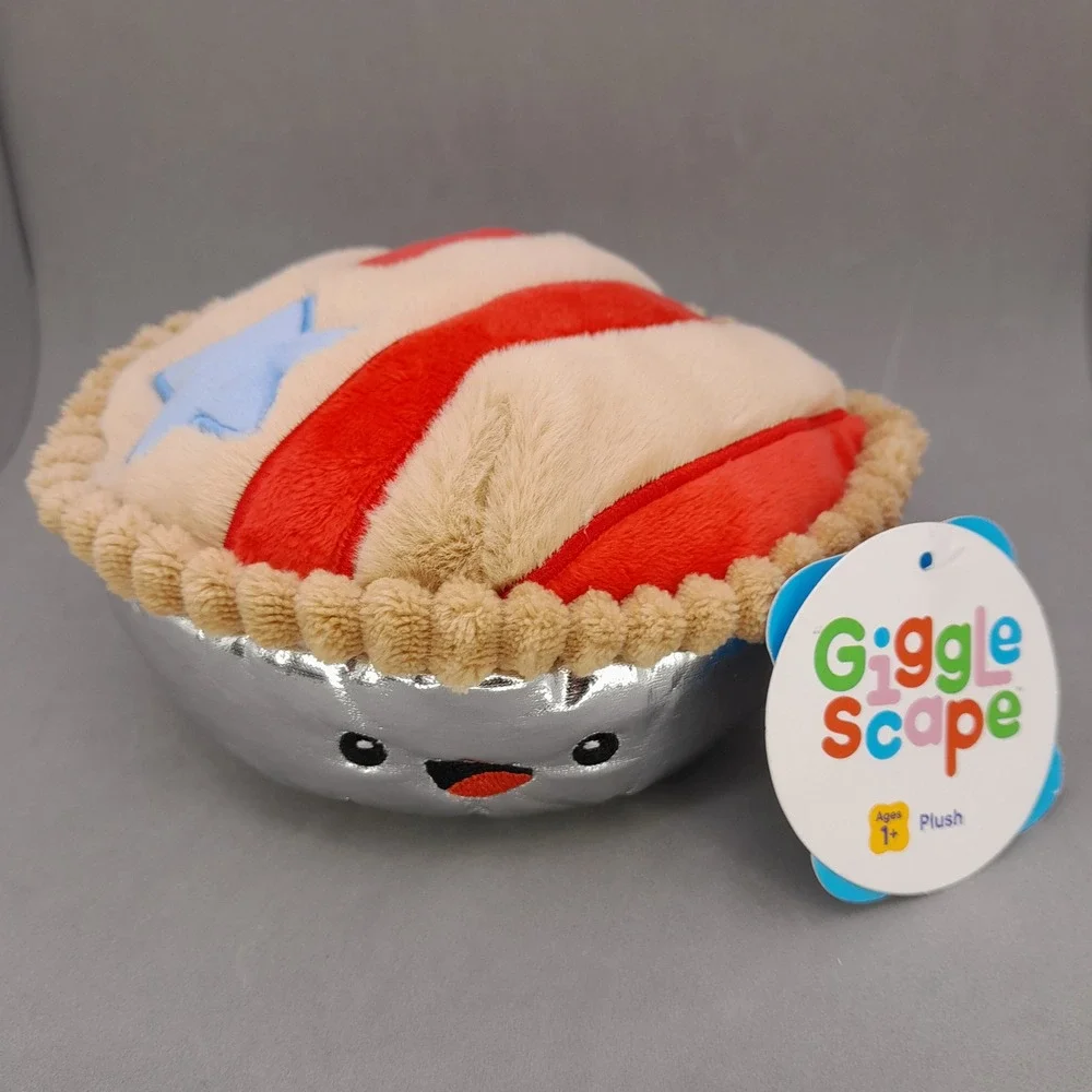 Giggle Scape Patriotic Cherry Pie Plush Toy Silver Red Blue Star New with Tags